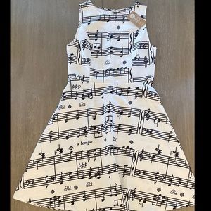 🎶 NWT! Ranica music notation A-line dress, size M